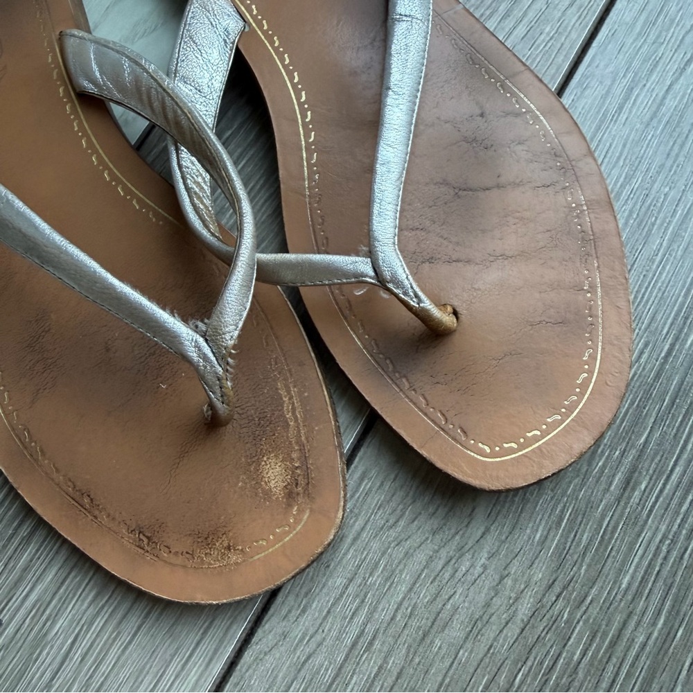 Prada Women's Sandals with Silver Straps and Brown Soles - Picture 7 of 10